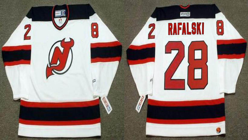 2019 Men New Jersey Devils 28 Rafalski white CCM NHL jerseys
